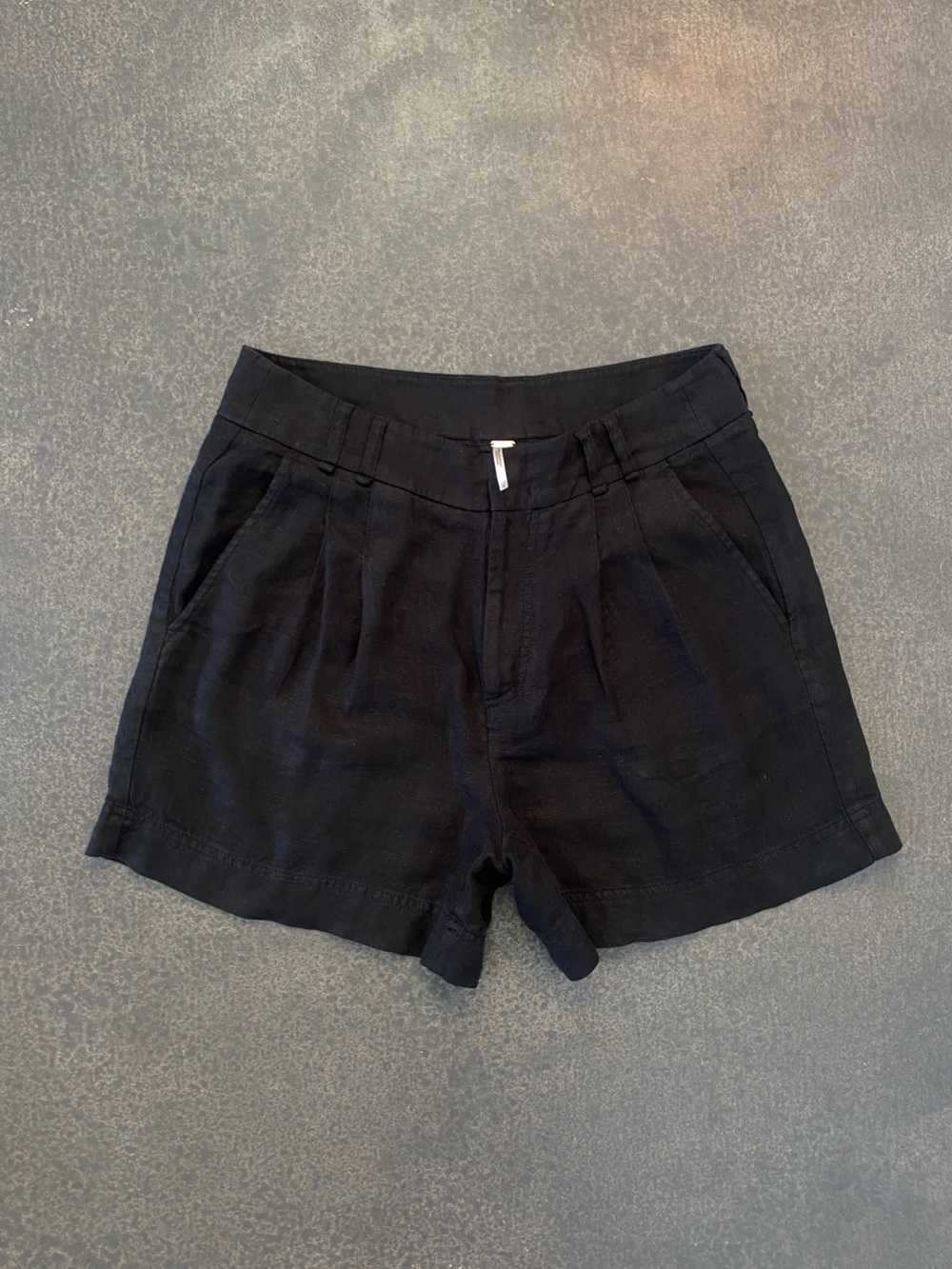 Free People Pleated Linen Shorts